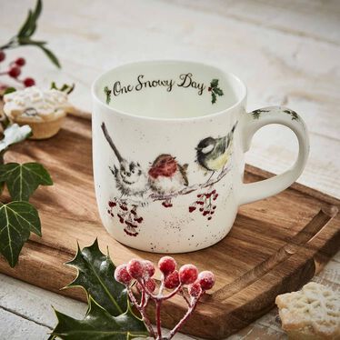 Wrendale Designs One Snowy Day Birds Fine Bone China Mug